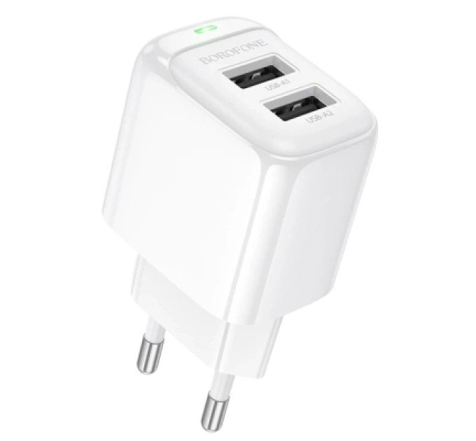 BOROFONE Зарядний пристрій BOROFONE BAS41A 2xUSB white (6941991113741)