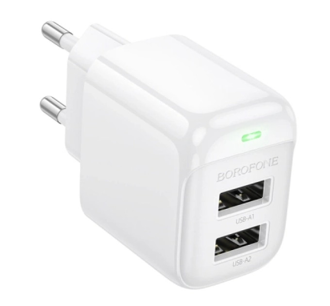 BOROFONE Зарядний пристрій BOROFONE BAS41A 2xUSB white (6941991113741)