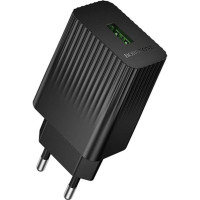 Зарядний пристрій BOROFONE BAS72A USB QC3.0 18W black (6941991122637)