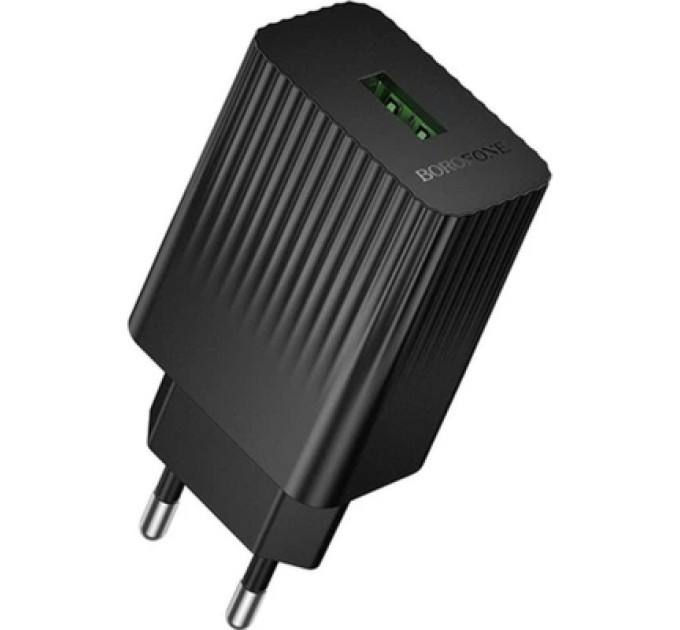 BOROFONE Зарядний пристрій BOROFONE BAS72A USB QC3.0 18W black (6941991122637)