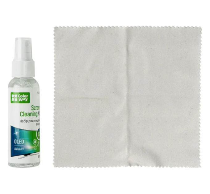 ColorWay Спрей для очищення ColorWay Screens Cleaning Kit TV/OLED/LED/LCD 60ML + Microfibre (CW-2615)