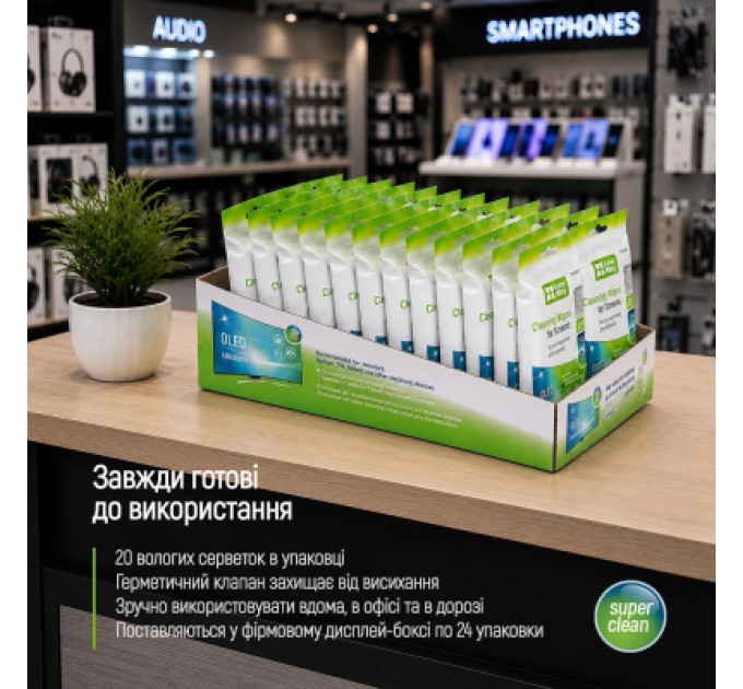 ColorWay Серветки ColorWay для LCD та TFT 20pcs (CW-1070)