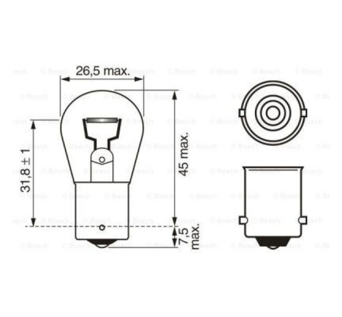 Bosch Автолампа Bosch 21W (1 987 302 201)