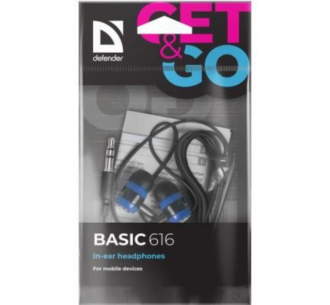 Навушники Defender Basic 616 Black-Blue (63616)