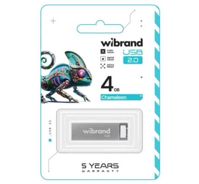 Wibrand USB флеш накопичувач Wibrand 4GB Chameleon Silver USB 2.0 (WI2.0/CH4U6S)