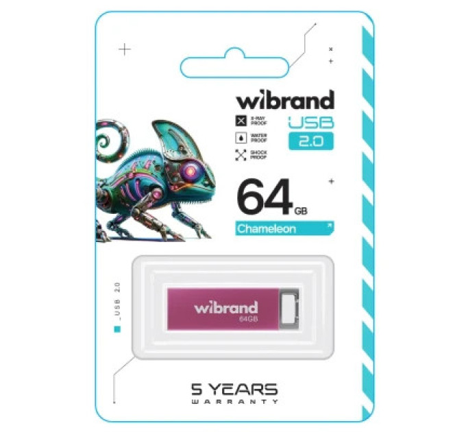 Wibrand USB флеш накопичувач Wibrand 64GB Chameleon Pink USB 2.0 (WI2.0/CH64U6P)