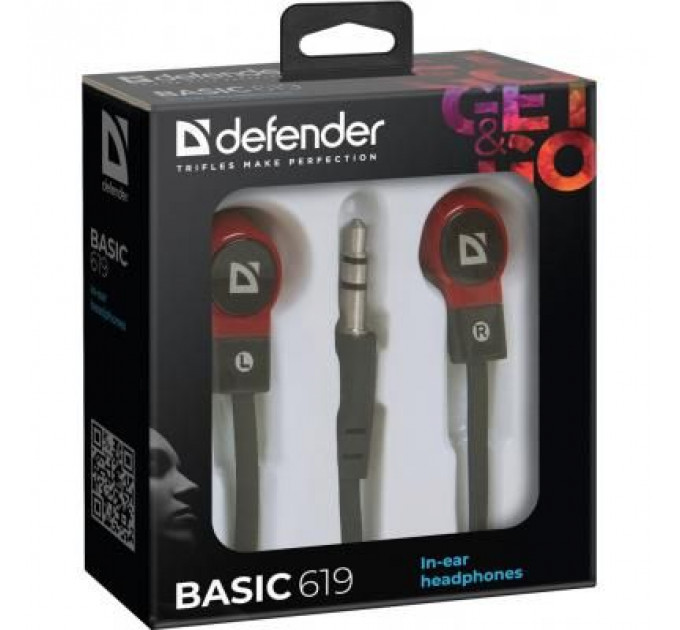 Навушники Defender Basic 619 Black-Red (63619)