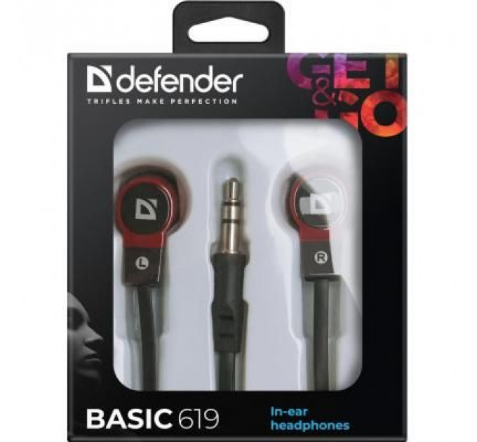 Навушники Defender Basic 619 Black-Red (63619)