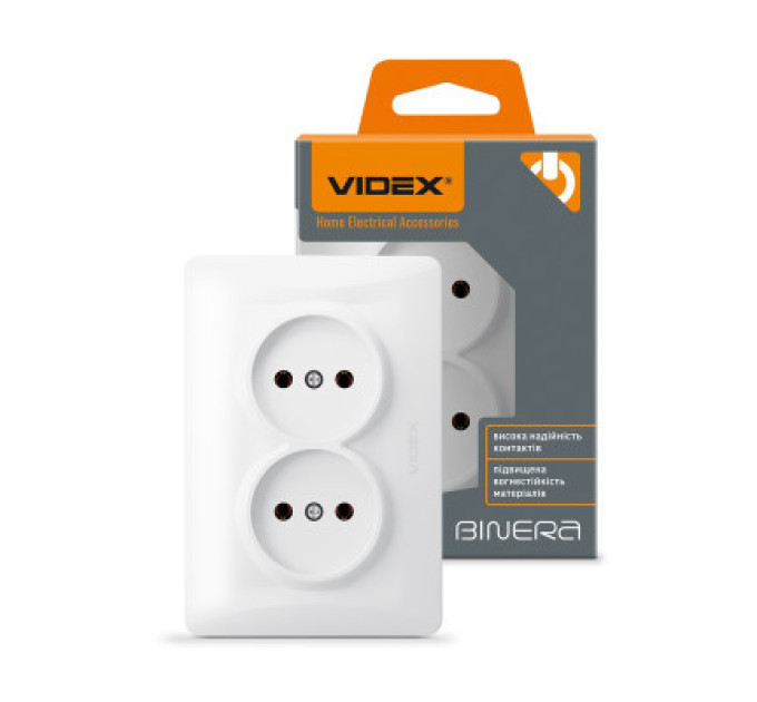 Videx Розетка Videx BINERA 2ая (VF-BNSK2-W)
