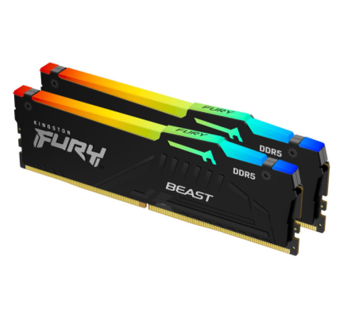 Kingston Fury (ex.HyperX) Модуль пам'яті для комп'ютера DDR5 64GB (2x32GB) 6400 MHz Beast RGB EXPO Kingston Fury (ex.HyperX) (KF564C32BBEAK2-64)
