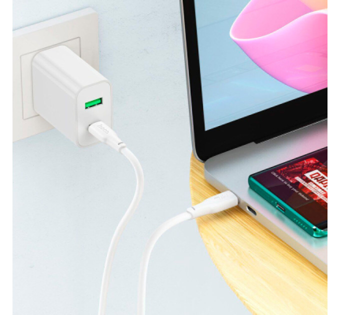 HOCO Дата кабель USB-C to USB-C 1.0m 240W TPE X93 white HOCO (6931474790736)