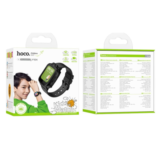 HOCO Смарт-годинник HOCO Y104 4G children phone-watch Black (6942007646352)