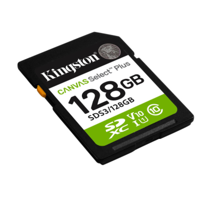 Kingston Карта пам'яті Kingston 128GB SDXC class 10 UHS-I V10 A1 Canvas Select Plus (SDS3/128GB)