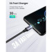 Ugreen Дата кабель USB-C to USB-C 0.5m 3A 60W 90° corner US255 black/gray Ugreen (50122)