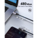 Ugreen Дата кабель USB-C to USB-C 0.5m 3A 60W 90° corner US255 black/gray Ugreen (50122)