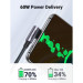 Ugreen Дата кабель USB-C to USB-C 0.5m 3A 60W 90° corner US255 black/gray Ugreen (50122)
