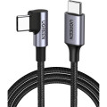 Ugreen Дата кабель USB-C to USB-C 0.5m 3A 60W 90° corner US255 black/gray Ugreen (50122)