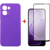 Чохол до мобільного телефона Dengos Carbon Cover + Glass Oppo A6x / A6k Purple (DG-KM-193)