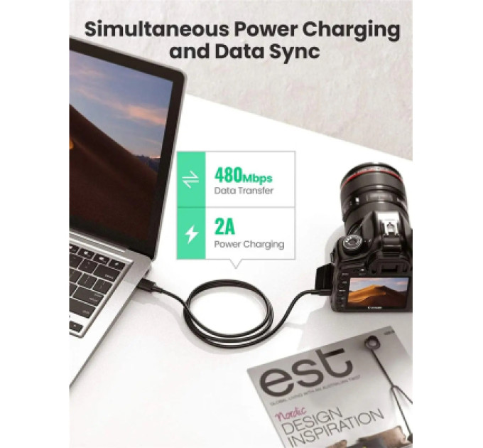 Ugreen Дата кабель USB 2.0 AM to Mini 5P 3.0m 2A PVC black Ugreen (UGR-10386)