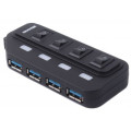 Maxxter Концентратор Maxxter 4 x USB 2.0 Type-A 1m cable + 5V1A adapter (HU2A-4P-AC-02)