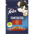 Purina Felix Вологий корм для кішок Purina Felix Fantastic з яловичиною в желе 85 г (7613039838624)