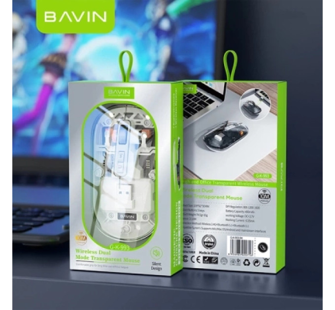 BAVIN Мишка BAVIN G-K-993 Wireless/Bluetooth Black (G-K-993-BK)