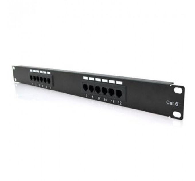 Патч-панель 19" 12хRJ-45 UTP 1U cat.6 Pipo (PP126191U)