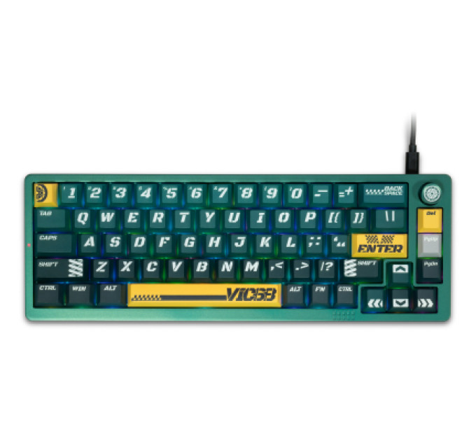Thunderobot Клавіатура Thunderobot VIC68 TTC Ultra RGB King Magnetic Switch USB UA Parrot Green (6932066320188)