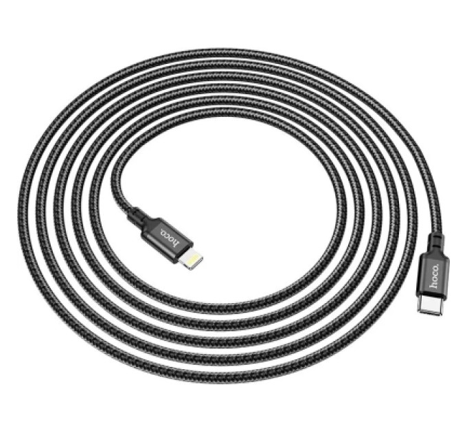 HOCO Дата кабель USB-C to Lightning 2.0m 3A 20W nylon X14 black HOCO (6931474752208)