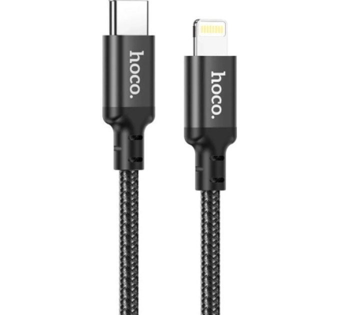 HOCO Дата кабель USB-C to Lightning 2.0m 3A 20W nylon X14 black HOCO (6931474752208)