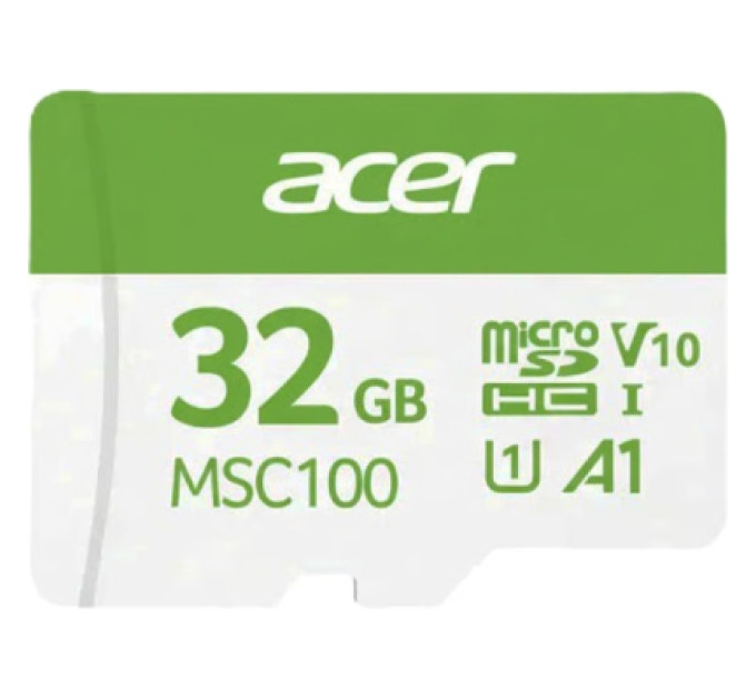 Acer Карта пам'яті Acer 32GB microSD MSC100 /U1/ V10/A1 Read 100MB/s / Write 10MB/s (BL.9BWWA.335)