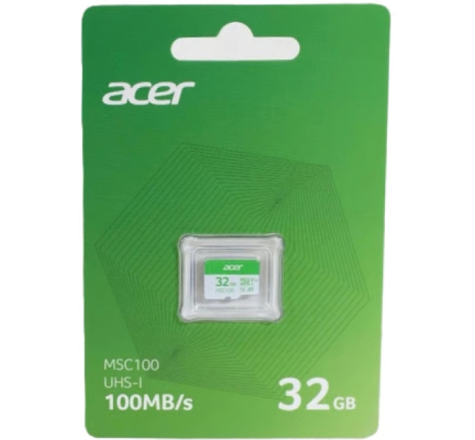 Acer Карта пам'яті Acer 32GB microSD MSC100 /U1/ V10/A1 Read 100MB/s / Write 10MB/s (BL.9BWWA.335)