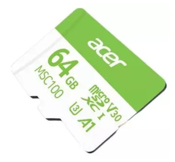 Acer Карта пам'яті Acer 64GB microSD MSC100 /U3/V30/A1/C10 R 100MB/s / Write 30MB/s (BL.9BWWA.336)