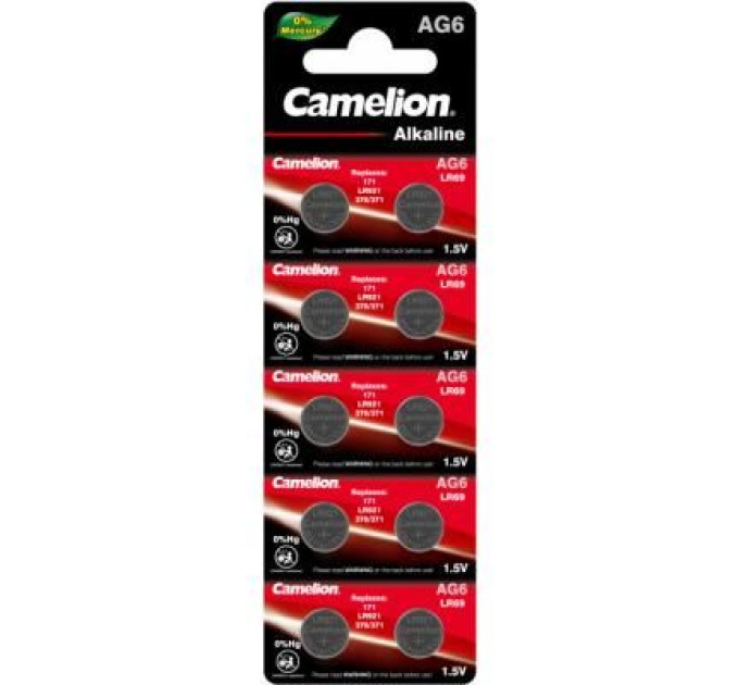 Camelion Батарейка AG6 / LR920 / LR69 / V6GA Alkaline * 10 Camelion (AG6-BP10)