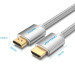 Vention Кабель мультимедійний HDMI to HDMI 2.0m V2.0 4K 60Hz Silver Metal Type Vention (AABIH)