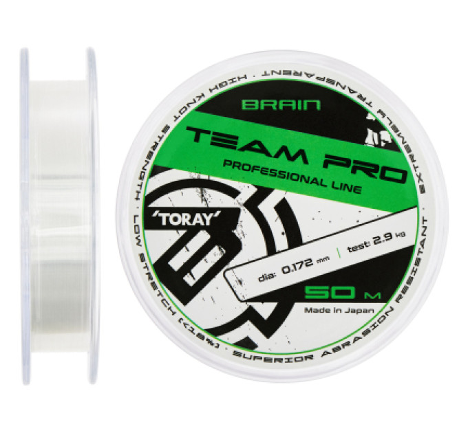 Brain Волосінь Brain Team Pro 50m (clear) 0.172mm 2.9kg (1858.26.86)