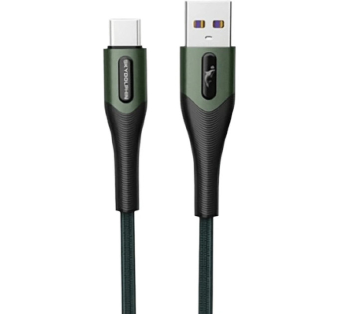 SkyDolphin Дата кабель USB 2.0 AM to Micro 5P 1.0m 3A braided dark green SkyDolphin (USB-000584)