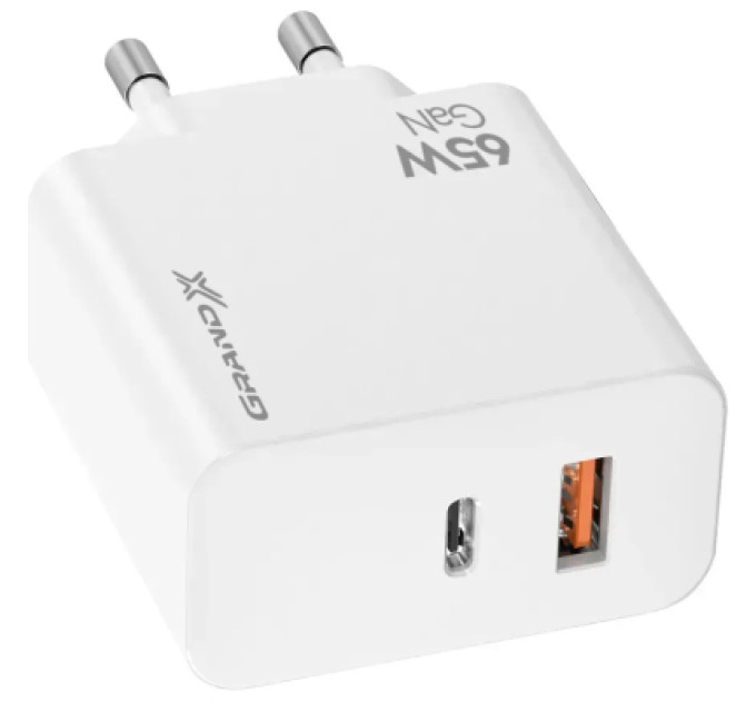 Grand-X Зарядний пристрій Grand-X 1xUSB-C + 1xUSB 65W PD3.0 QC4.0 AFC SCP FCP white (CH-960W)