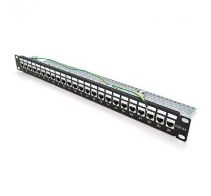 Патч-панель 19" 24хRJ-45 FTP 1U cat.6A, w Organizer Pipo (PP247191UFTP)