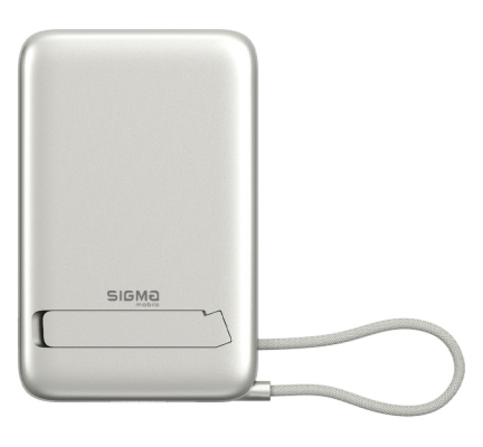 Sigma Батарея універсальна Sigma X-power SI10A8QL-MAG silver 10000mAh, Magnetic wireless 15W, charge iWatch, PD+QC, 22,5W max (4827798161012)