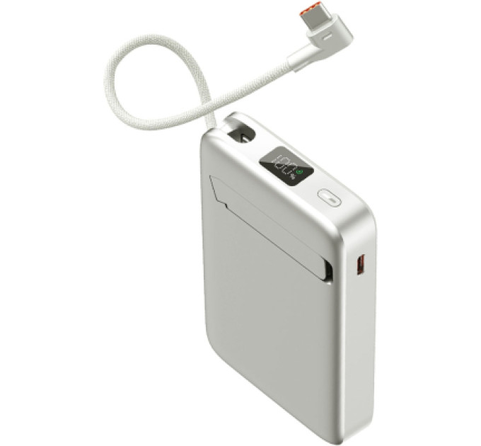 Sigma Батарея універсальна Sigma X-power SI10A8QL-MAG silver 10000mAh, Magnetic wireless 15W, charge iWatch, PD+QC, 22,5W max (4827798161012)