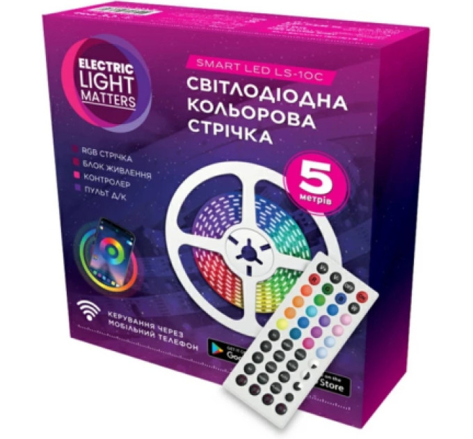 ELM Світлодіодна стрічка ELM LS-10C 10W/12V/30-5050/RGB 5м (19-0015)