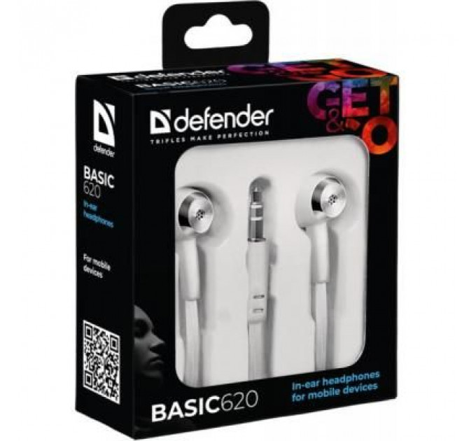 Навушники Defender Basic-620 White (63625)