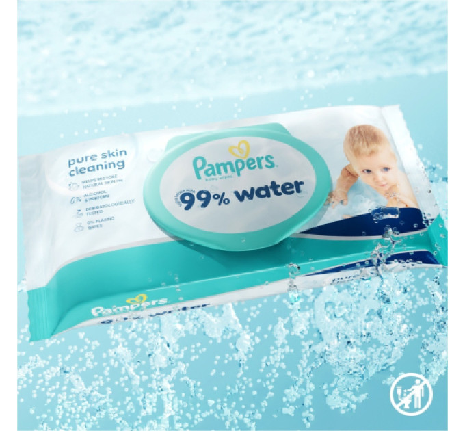 Pampers Дитячі вологі серветки Pampers 99 Water, 240 шт (8006530116305)