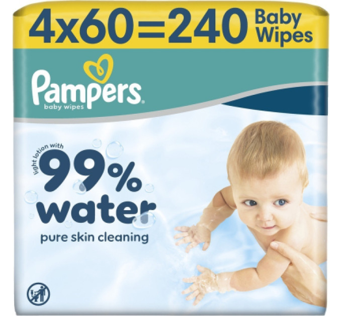 Pampers Дитячі вологі серветки Pampers 99 Water, 240 шт (8006530116305)