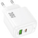 HOCO Зарядний пристрій HOCO CS55A 1xUSB-C PD30W + 1xUSB QC3.0 white (6942007631549)