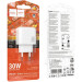 HOCO Зарядний пристрій HOCO CS55A 1xUSB-C PD30W + 1xUSB QC3.0 white (6942007631549)