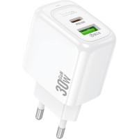 Зарядний пристрій HOCO CS55A 1xUSB-C PD30W + 1xUSB QC3.0 white (6942007631549)