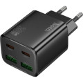 HOCO Зарядний пристрій HOCO N56 2xUSB-C PD30W + 2xUSB black (6942007632492)