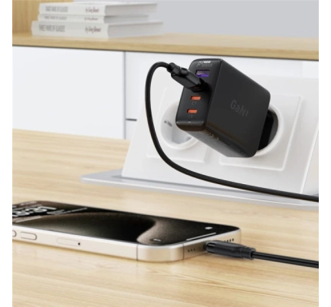 Acefast Дата кабель USB 2.0 AM to USB-C 1.2m 3A TPE black Acefast (6974316283812)